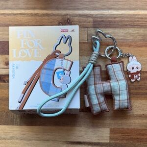 The Monsters Labubu Pin For Love Keychain H